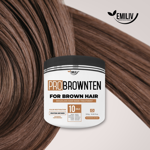 Emiliv Professional™  PROBROWNTEN 10 Oils for Brown Hair - Color Restoration Mask 500g - 16.9 fl.oz