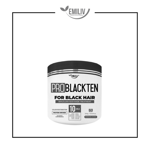 Emiliv Professional™ PROBLACKTEN 10 Oils for Black Hair - Color Restoration Mask 500g - 16.9 fl.oz